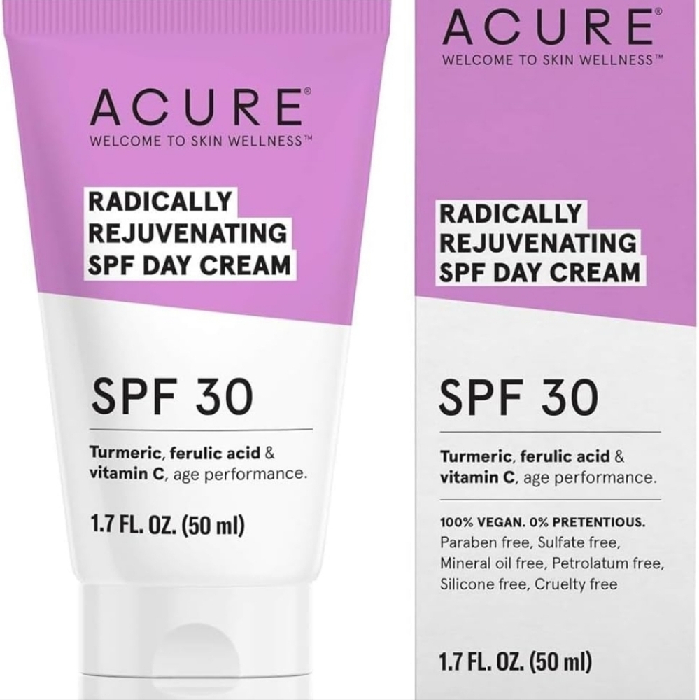 3 tubes of Acure radically rejuvenating spf 30 day cream